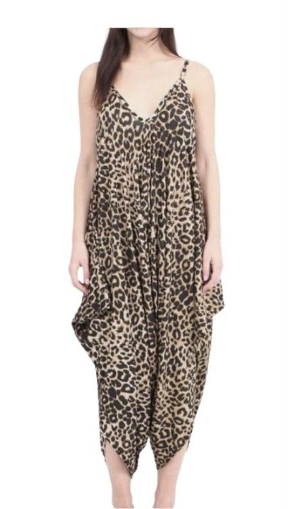 Animal Print Leopard Harem Style Jumpsuit